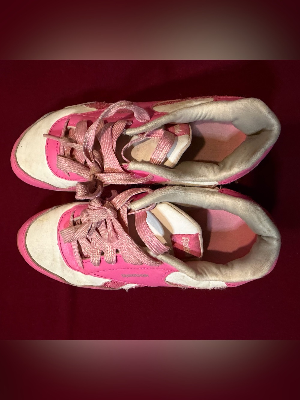 Reebok Kids Pink and White Sneakers size 1.5